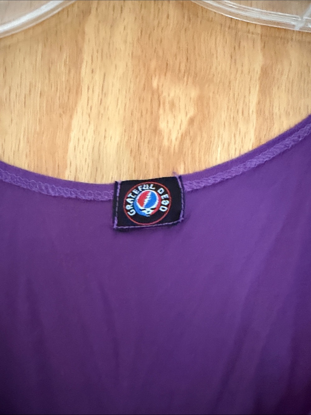 Purple Tie-Dye Grateful Dead Bear Tank Dress, tunic style top L - Picture 4 of 4
